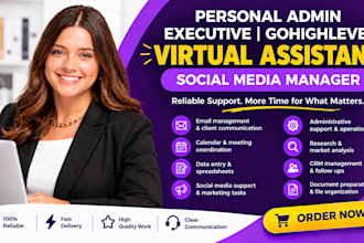 personal admin executive gohighlevel virtual assistant social media manager