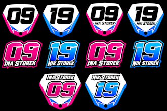create professional racing numbers for jersey, bike, car, kart and simracingraci