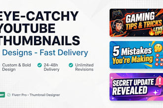 design 3 eye catchy modern youtube thumbnails