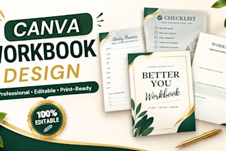 design an editable fillable workbook for coaches and course creators