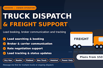 provide freight brokerage support and truck dispatching services
