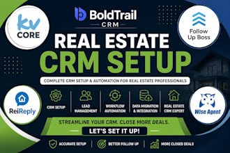 setup boldtrail crm kvcore follow up boss, real estate crm, rei reply wise agent