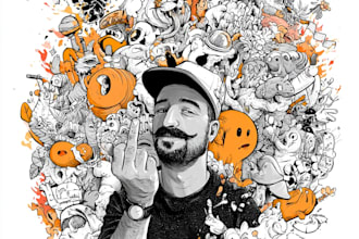 design cute illustrations for stickers, clip arts
