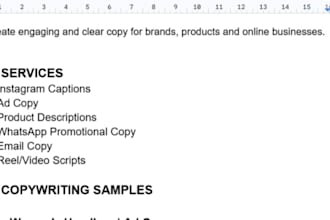 copywriting and marketing content for your busines