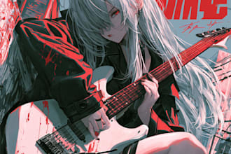 design stunning anime album cover art