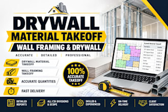 do drywall and wood metal framing takeoff using planswift