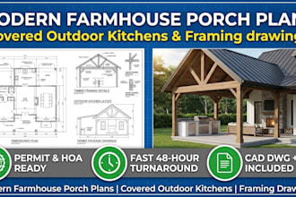 draft modern farmhouse porch plans covered outdoor kitchen framing
