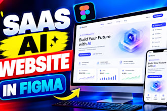 design a saas and ai startup website UI UX in figma