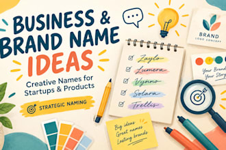brainstorm creative business company brand or product name ideas
