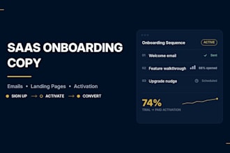 write high converting saas onboarding emails and landing page copy