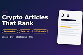 write researched crypto, bitcoin and defi SEO articles with sources