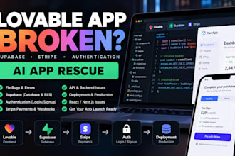 fix your lovable ai app, supabase, stripe or authentication bugs