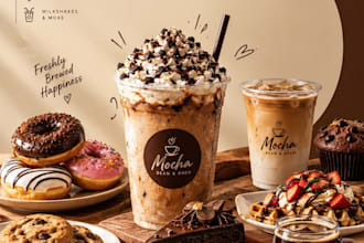 design stunning food menu and cafe poster