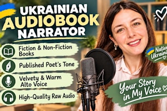 record an engaging native ukrainian audiobook narration