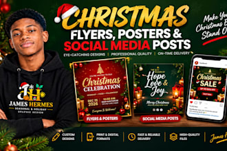 design christmas flyers, posters and social media posts