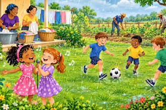 produce gospel children song, kids song nursery rhymes, jingles intro