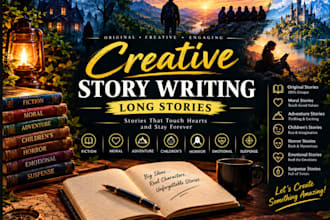 write engaging fictional, suspenseful and emotional stories
