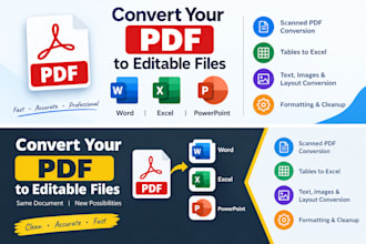 split, merge and convert PDF to word, excel or powerpoint