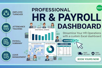 build custom excel hr dashboard, payroll, and tracker