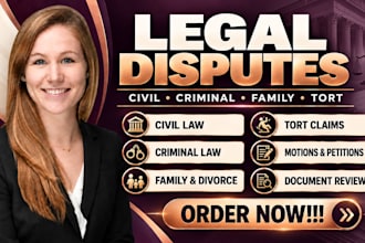 be your expert lawyer for civil, criminal, family, divorce and tort law disputes