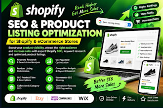 do shopify SEO, product listing optimization and ecommerce keyword research