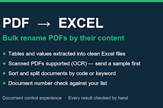 extract data from PDF files to excel and bulk rename pdfs by their content