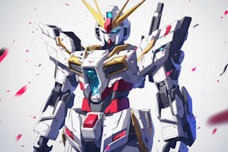make gundam character illustration