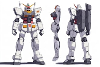 make gundam character illustration