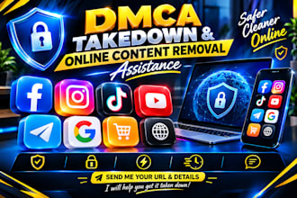do report to remove facebook,instagram,tiktok and negative google links by dmca