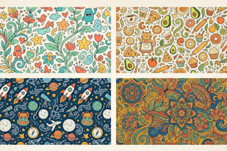 doodle art and seamless patterns