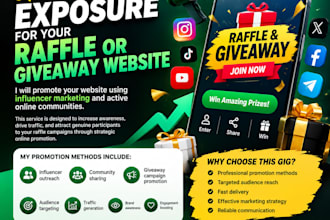promote giveaway website using online community raffle website promotion ticket