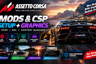 install assetto corsa mods csp pure sol content manager and optimize graphic