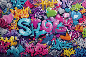 create graffiti pop art canvas designs and murals