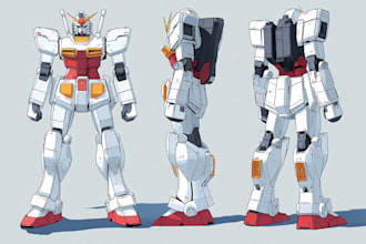 do gundam character illustration