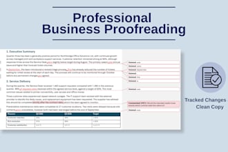proofread and lightly edit your business documents