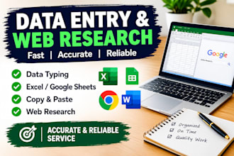 data entry and web research