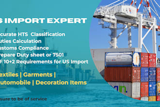 provide hts code, custom duty, tariff calculation service for US import