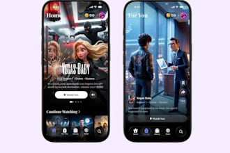 develop ai short drama app with vertical playback, plus cms for content upload