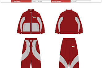 design custom streetwear clothing line and tech pack