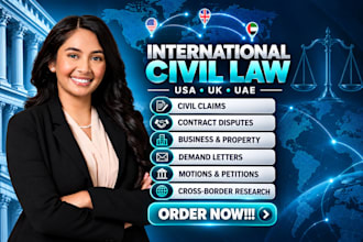 be civil lawyer in usa,UK,uae and help you get justice