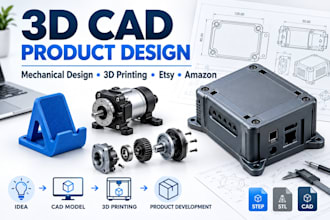 3d cad design 3d product logo and mechanical design for your etsy or amazon shop