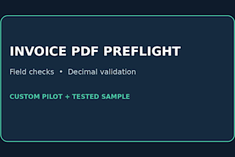 build a custom invoice PDF preflight and validation report
