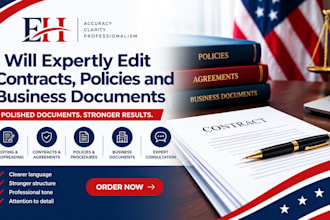 expertly edit contracts, policies and business documents