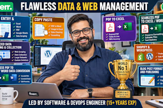 data entry, copy paste, data scraping, email leads, pdf to excel data entry