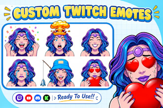 create custom pixel art chibi emoes stickers anime  for twitch disord and gaming