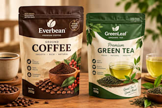 design professional pouch packaging for food and coffee