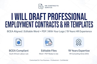 draft employment contracts and HR templates for business