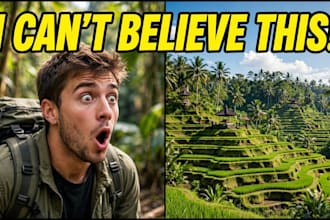 design viral travel and vlog youtube thumbnails