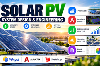 design and simulate solar power plants grid tied, bess for 5kw to 500mw