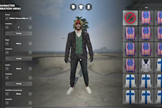 create custom gtav ped , fivem clothing, custom tattoo modified for any peds